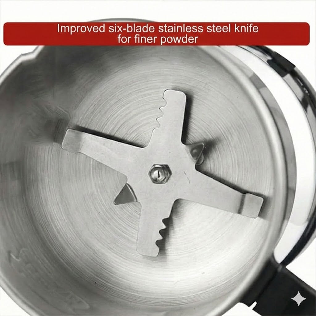 Electric Coffee & Spice Grinder – Stainless Steel Bean Grinder for Coffee, Nuts & Seeds (Compact)