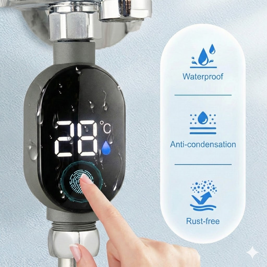 Digital Shower Thermometer – Battery-Free LED Water Thermometer (Safe for Baby & Child)