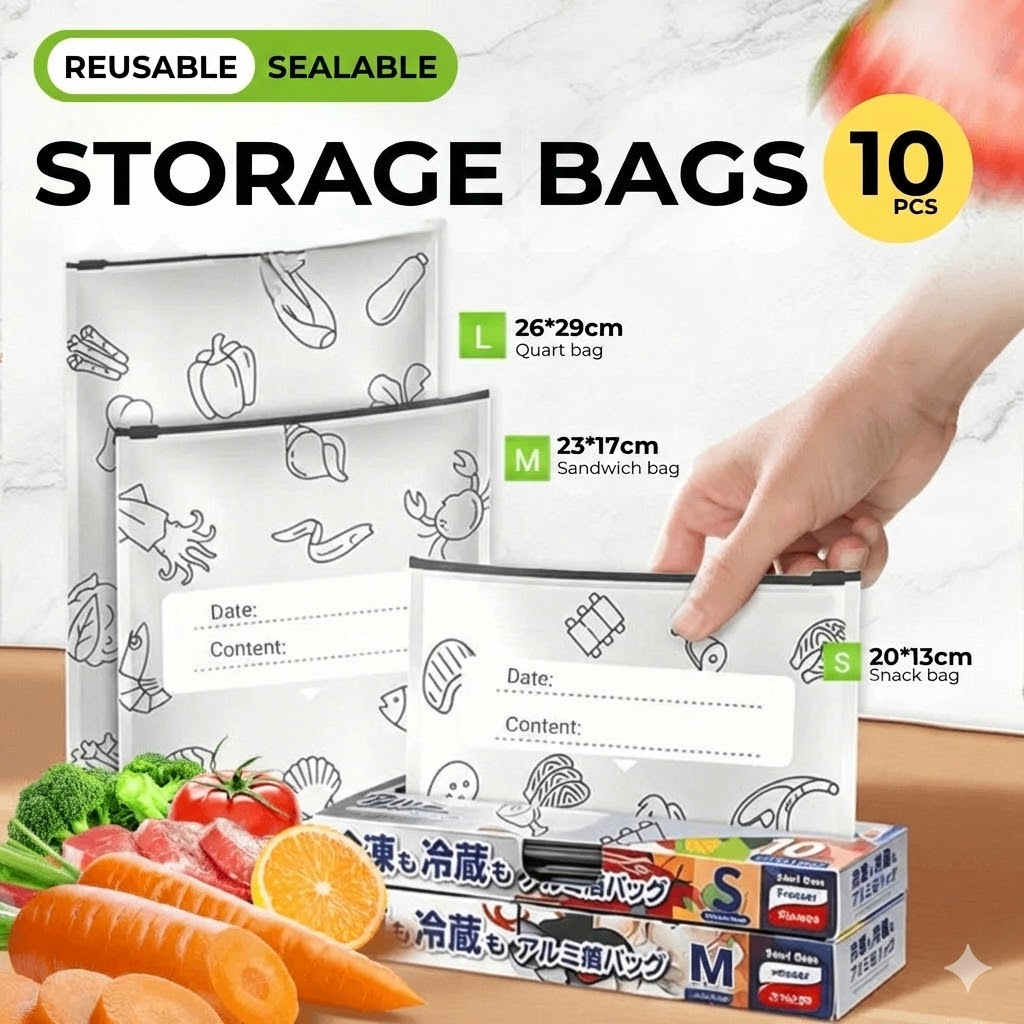 [30 Pcs] Reusable Aluminum Foil Resealable Storage Bags
