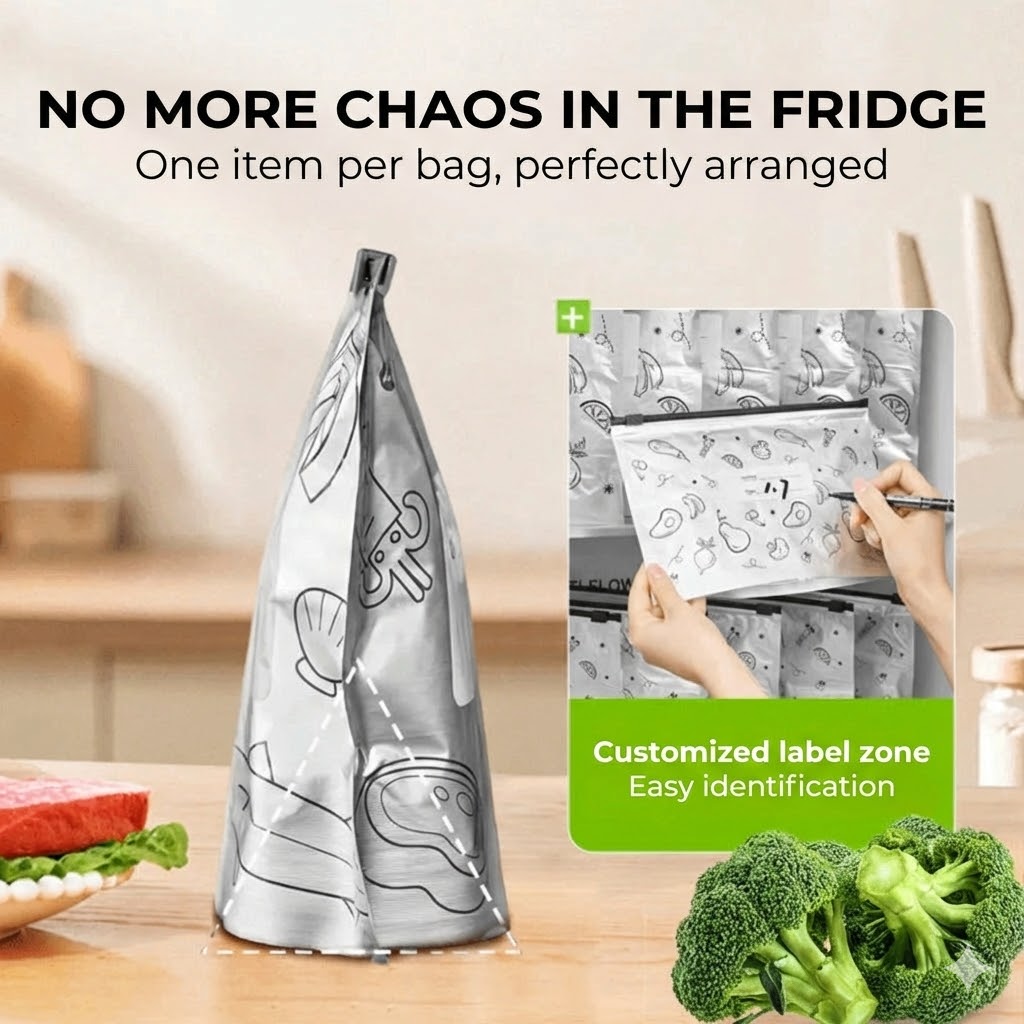 [30 Pcs] Reusable Aluminum Foil Resealable Storage Bags