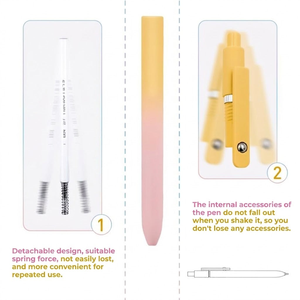 Luxury Gel Pen Set (5 pcs) - Aesthetic Gradient Design - 0.5 mm Quick-Drying Ink