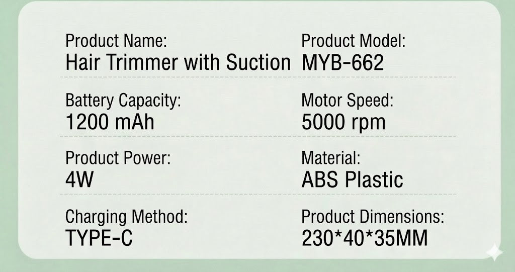 Hair Clipper with Vacuum Function (No Mess)