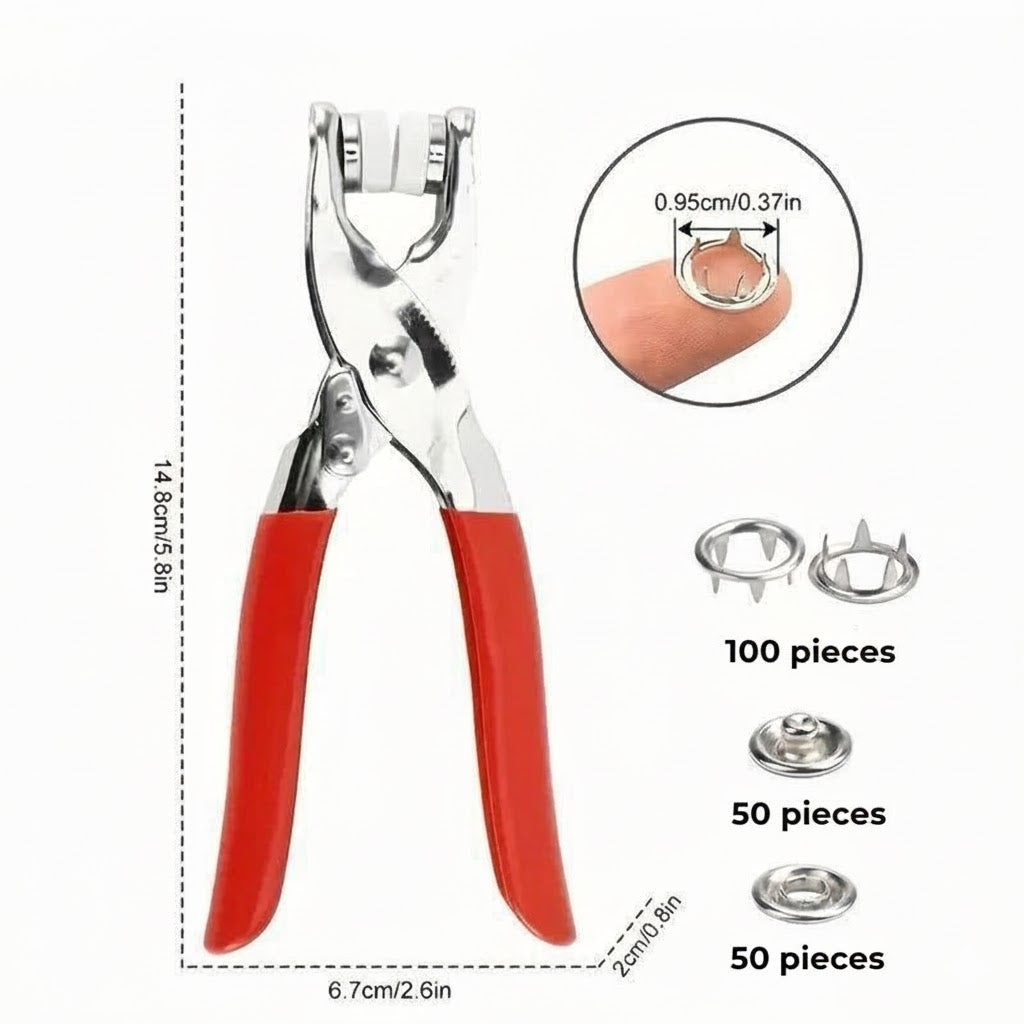 SnapForge Snap Fastener Pliers Set (Includes Snap Buttons)