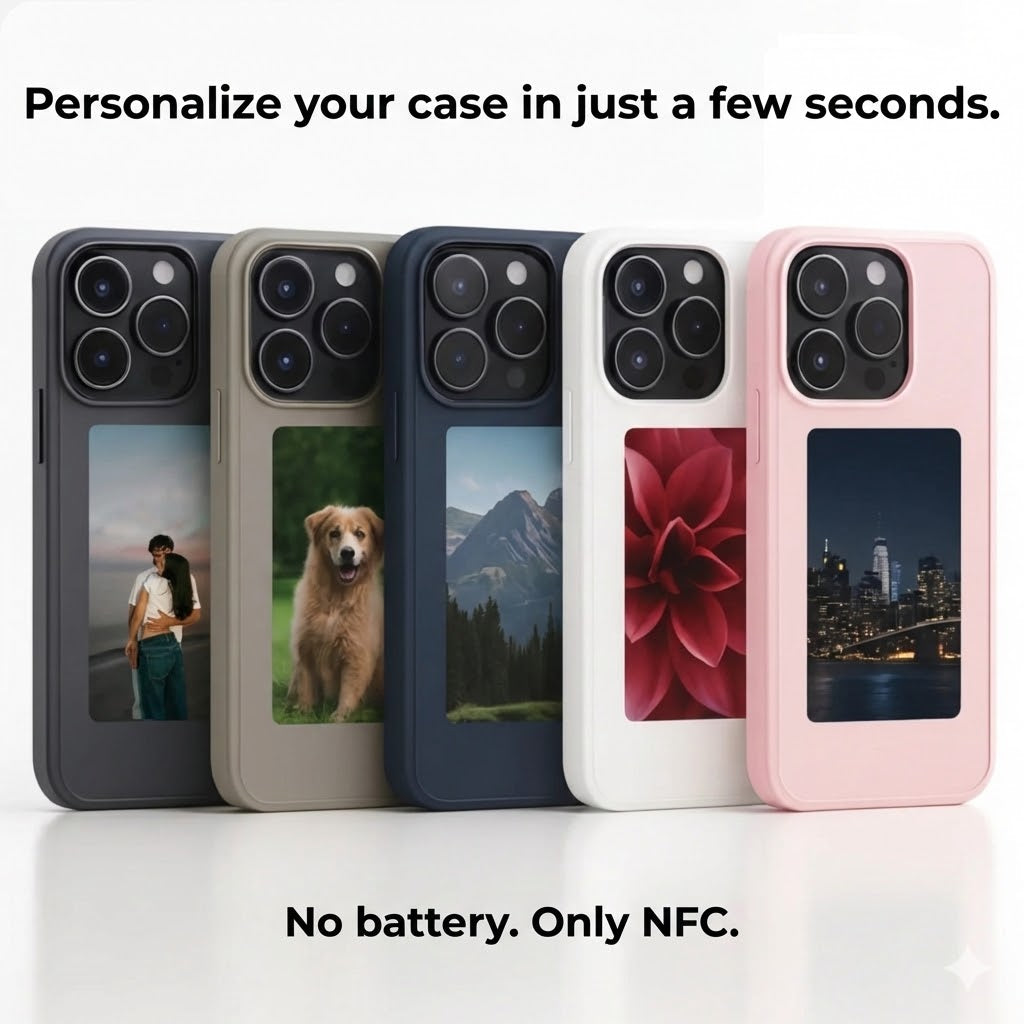 Pixly NFC E-Ink Case for iPhone - Smart Case with Customizable Screen (DIY Photos)