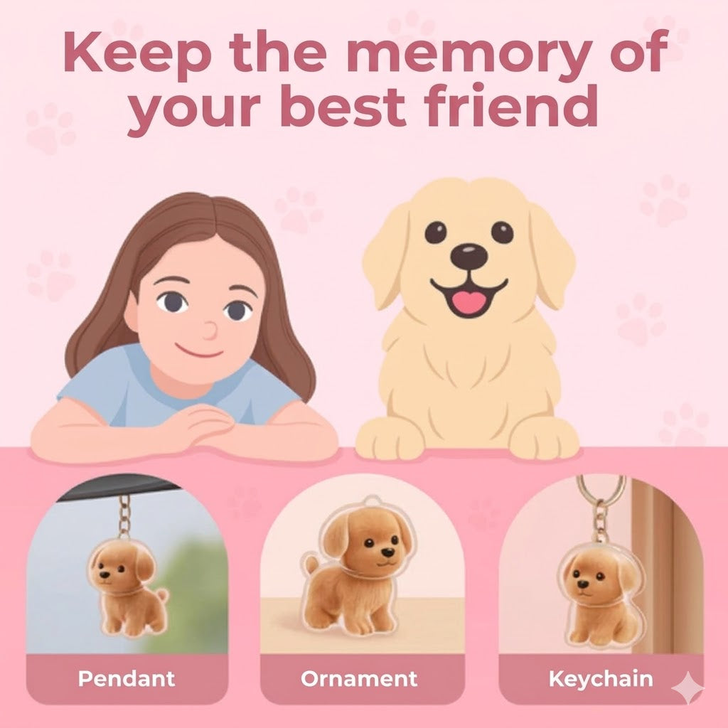 Snuzzle Personalized Pet Fur Keychain - Unique Memorial Keepsake for Dog & Cat
