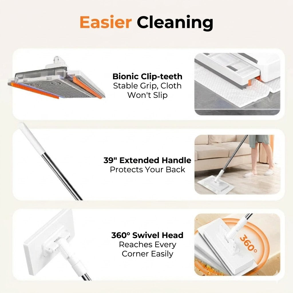 Clamping Mop Set with Squeeze Mechanism