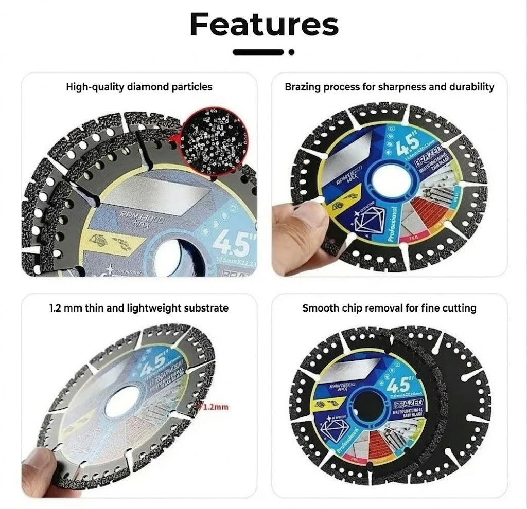 [Set of 4] Universal Diamond Grinding Discs