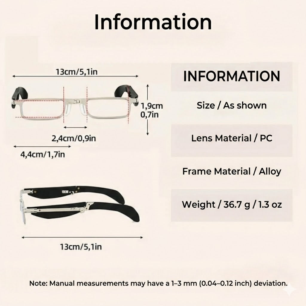 Foldable Reading Glasses & Computer Glasses - Blue Light Filter - Collapsible (Incl. Case)
