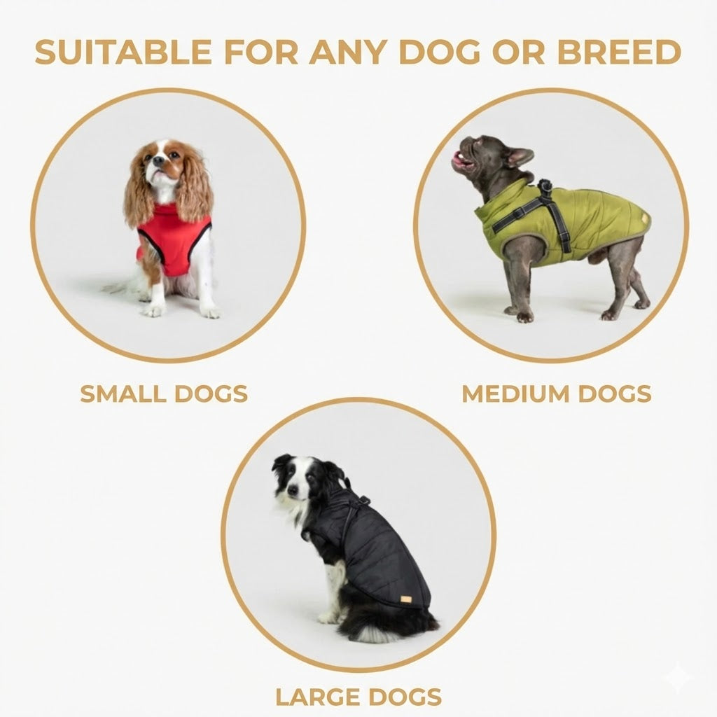 DoggyKings™ Dog Jacket with Harness - Waterproof & Warm (3-in-1 Design)