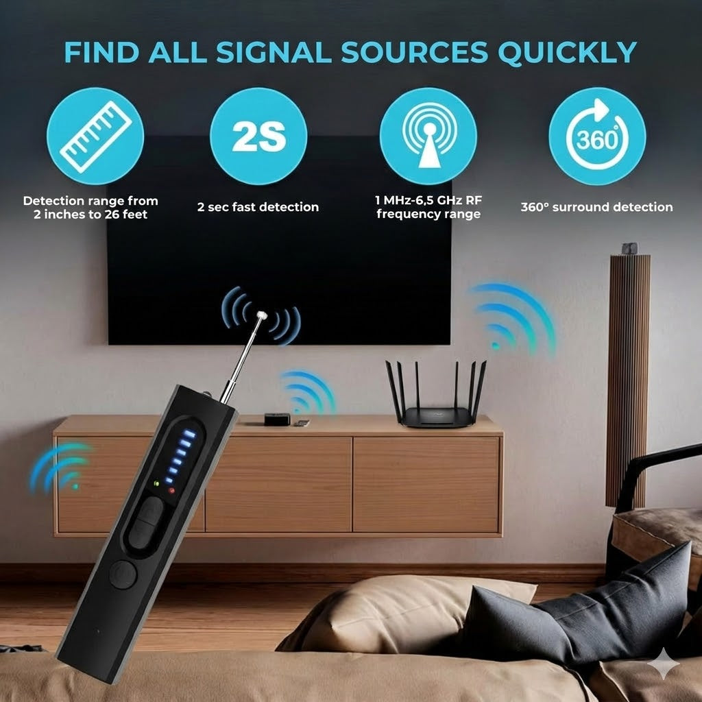 Hidden Camera Detector, GPS Tracker Detector and RF Signal Scanner