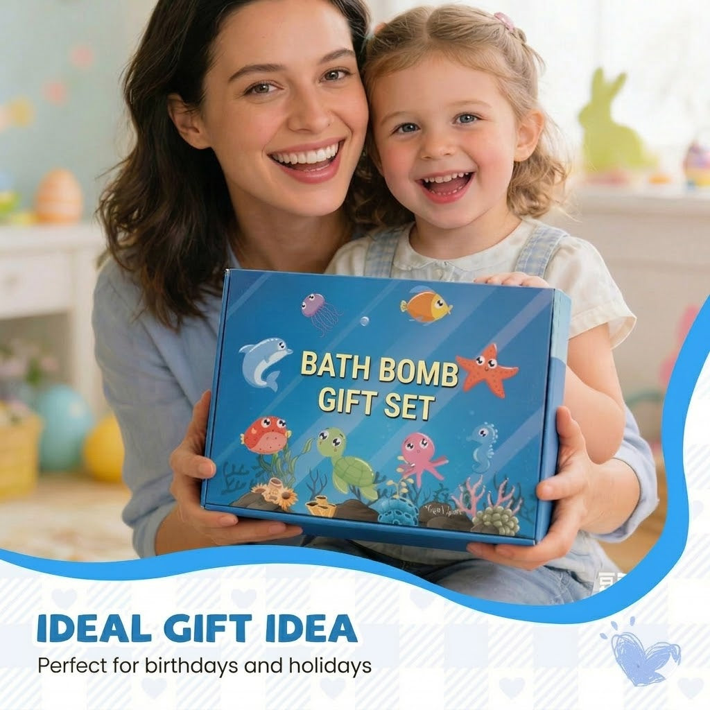 [12 Pcs] Magic Bath Bombs with Surprise - Sea Animal Toys Inside
