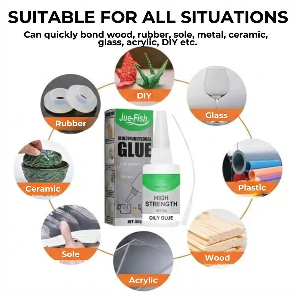 Extra Strong Super Glue – Universal Instant Glue for Plastic, Wood & Ceramics (Clear)