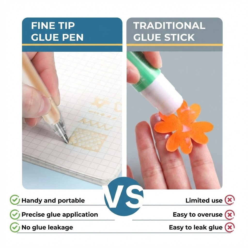 Fine Point Glue Pens - Precision Glue for Scrapbooking & Card Making (Set of 6)